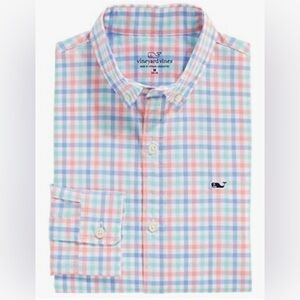 Vineyard Vines Poplin Plaid Whale Shirt Button-Down Shirt for Boys- Size 7 *NWT*